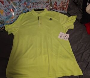 Reebok Sharp  Neon Green Polo Shirt